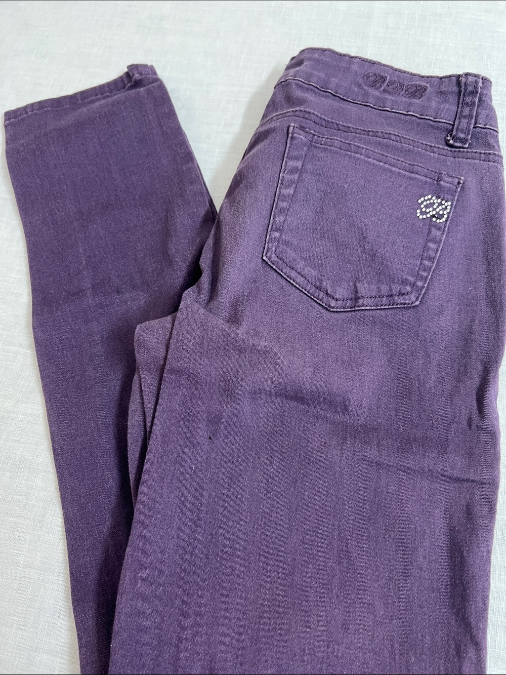 🌞 Bob from Hot Topics Vintage 90s Y2k Purple Skinny Stretch Jeans women size 3